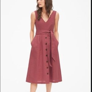 Gap Linen Midi Dress in Rust, 6